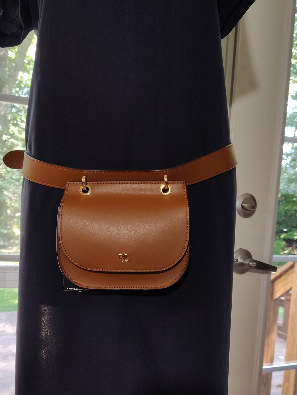 Ralph Lauren Cognac Leather Belt Mini Bag